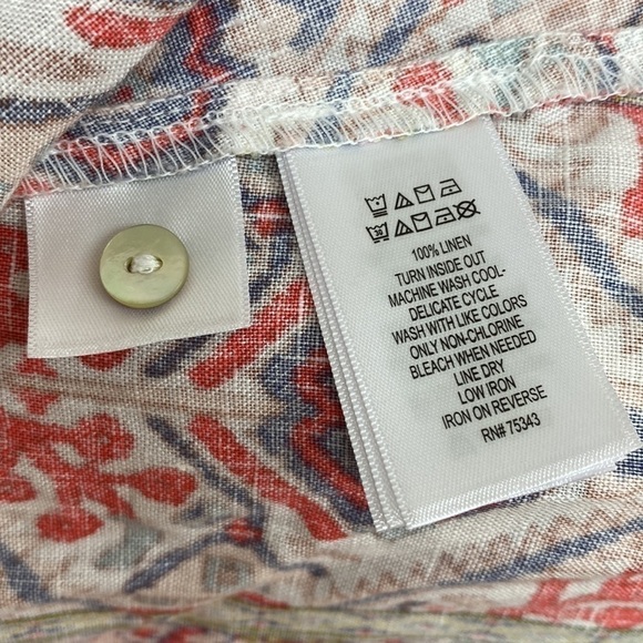 RACHEL Zoe Aztec Southwestern Boho 100% Linen Pocket Dress Women’s Size XS - Picture 14 of 14